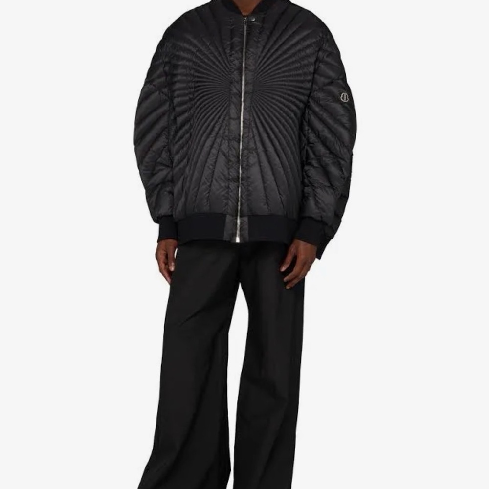 Moncler x Rick Owens Radian Puffer Bomber Jacket Black size 0